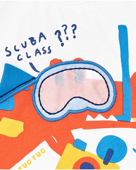 Camisola de malha branca de menino Coleção Salty Air