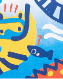 T-shirt branca de mergulho para menino Coleção Salty Air