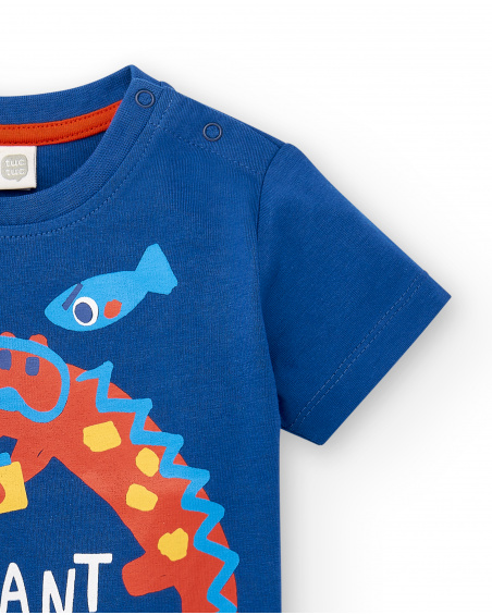 T-shirt de malha azul marinho para menino Coleção Salty Air