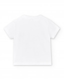 T-shirt branca de menino em malha Coleção Salty Air