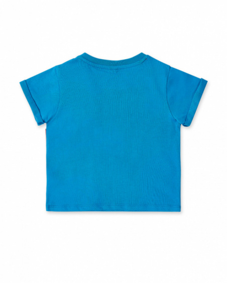 T-shirt de malha azul para menino Coleção Salty Air