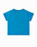 T-shirt de malha azul para menino Coleção Salty Air