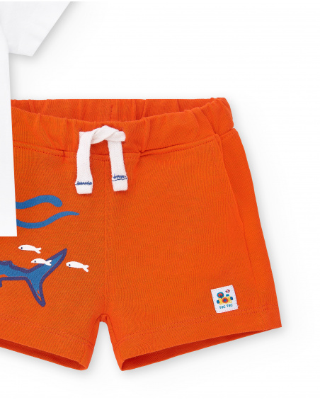 Conjunto de malha branca de menino Coleção Salty Air