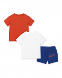 Conjunto de malha vermelho azul para menino Coleção Salty Air
