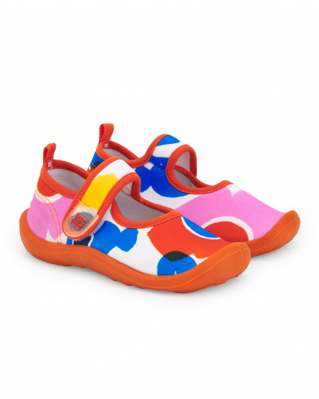 Chinelos de banho de lycra vermelha para menina Coleção Salty