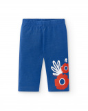 Leggings de menina em malha azul marinho Coleção Salty Air