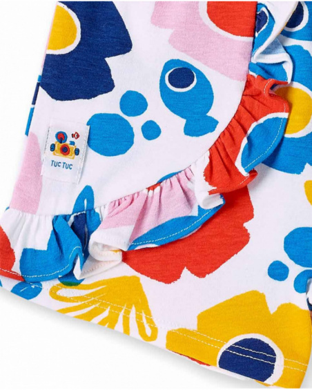 Shorts de malha branca de menina Coleção Salty Air