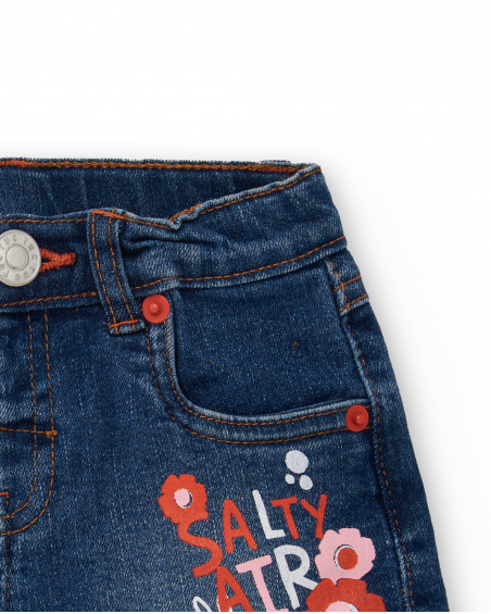 Shorts jeans azul de menina Coleção Salty Air