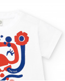 T-shirt branca de menina em malha Coleção Salty Air