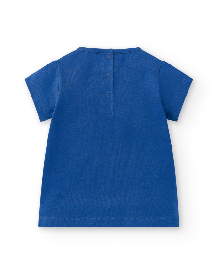 T-shirt de malha azul de menina Coleção Salty Air