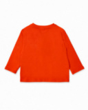 T-shirt longa de malha vermelha para menina Coleção Salty Air