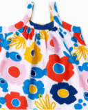 Vestido de menina em malha branca com alças Coleção Salty Air