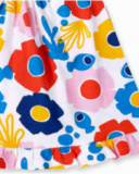 Vestido de menina em malha branca com alças Coleção Salty Air