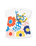 Vestido de malha branco de menina Coleção Salty Air