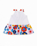 Vestido de menina em malha branca com laços Coleção Salty Air