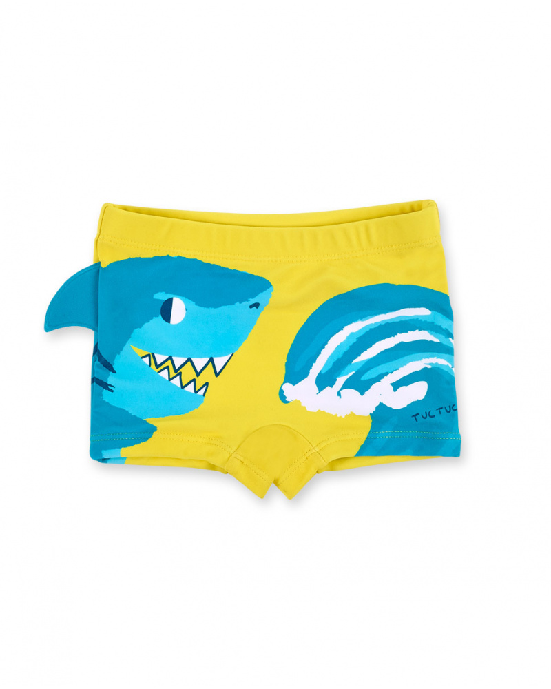 Fato de banho boxer amarelo de menino Coleção Laguna Beach