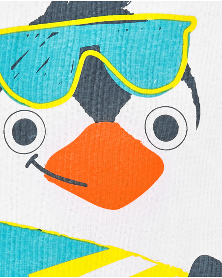 T-shirt branca de menino em malha sem mangas Coleção Laguna