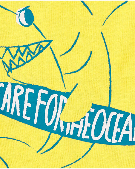 T-shirt amarela de menino em malha Coleção Laguna Beach