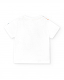 T-shirt branca de menino em malha Coleção Laguna Beach