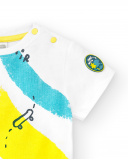 T-shirt branca de menino em malha Coleção Laguna Beach