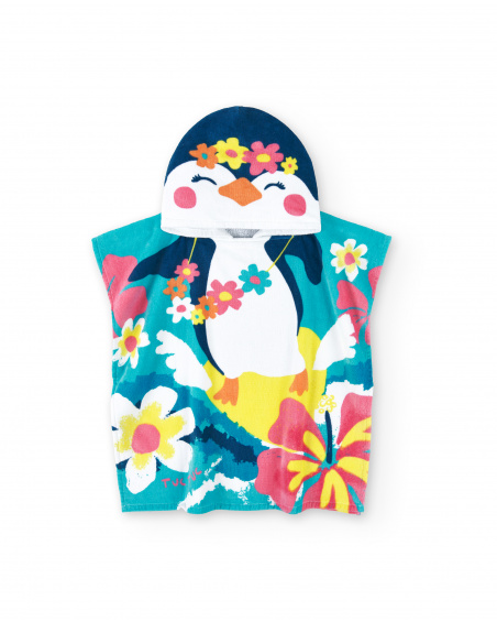 Toalha poncho azul de menina Coleção Laguna Beach
