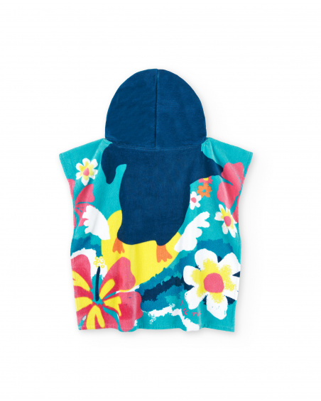 Toalha poncho azul de menina Coleção Laguna Beach