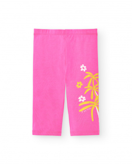 Legging pirata de malha fúcsia de menina Coleção Laguna Beach