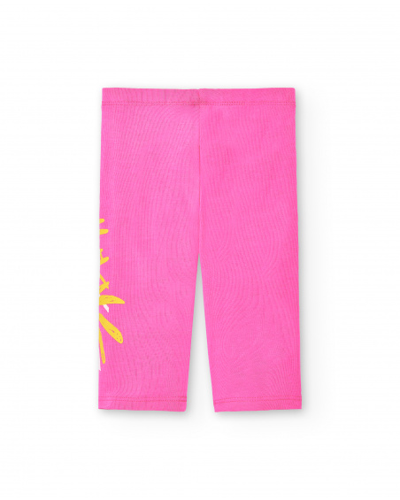 Legging pirata de malha fúcsia de menina Coleção Laguna Beach