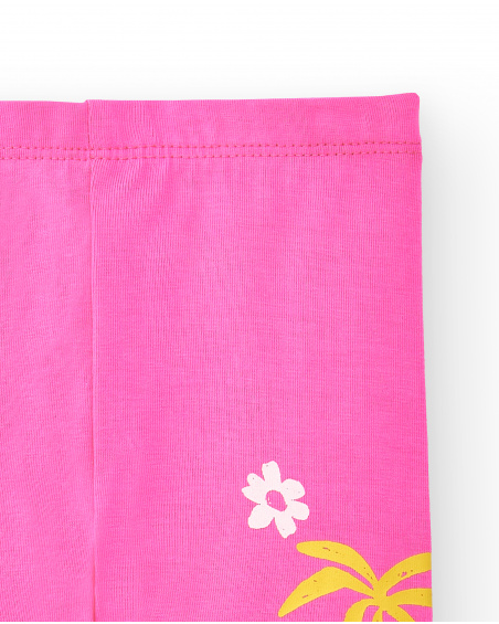 Legging pirata de malha fúcsia de menina Coleção Laguna Beach