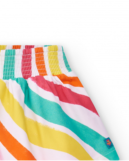 Saia de popelina branca de menina Coleção Laguna Beach