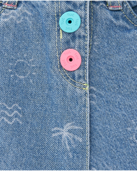 Saia-calça jeans azul de menina Coleção Laguna Beach