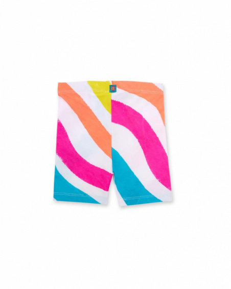 Leggings de ciclismo de malha branca para menina Coleção Laguna