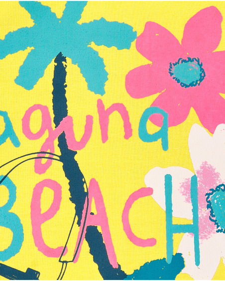 T-shirt amarela de menina em malha 'Laguna Beach' Coleção