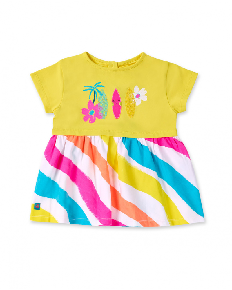 Vestido de malha amarelo de menina Coleção Laguna Beach