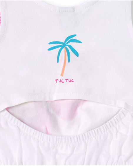 Vestido de malha branco para menina flor Coleção Laguna Beach