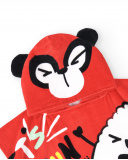 Toalha poncho vermelha infantil Coleção Hey Sushi