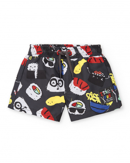 Bermudas de menino cinza Coleção Hey Sushi
