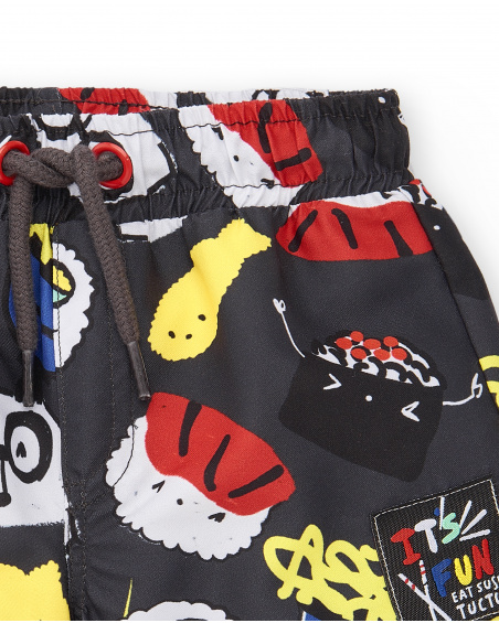 Bermudas de menino cinza Coleção Hey Sushi