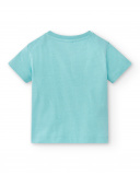 T-shirt de malha azul para menino Coleção Hey Sushi