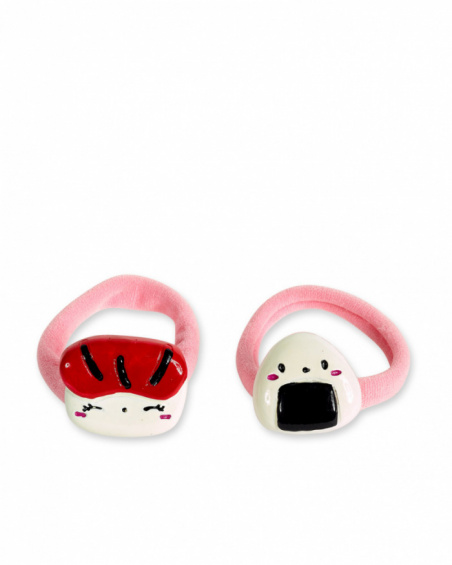 Conjunto de scrunchies rosa para menina Coleção Hey Sushi
