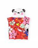 Toalha Poncho Vermelha de Menina Coleção Hey Sushi