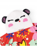 Toalha Poncho Vermelha de Menina Coleção Hey Sushi
