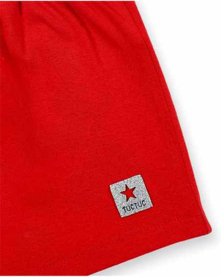 Calções de malha vermelhos de menina Coleção Hey Sushi