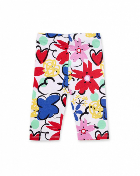 Leggings de ciclismo de malha branca para menina Coleção Hey