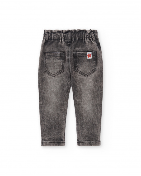 Calça jeans cinza de menina Coleção Hey Sushi