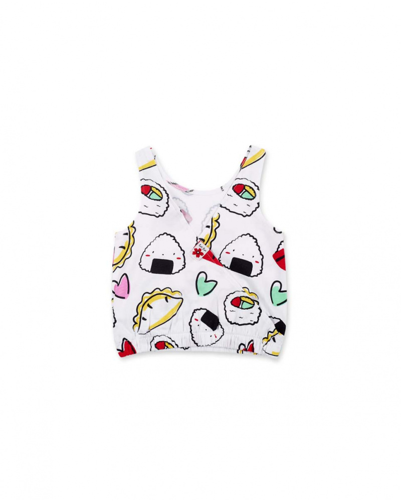 Camisola de malha branca de menina Coleção Hey Sushi