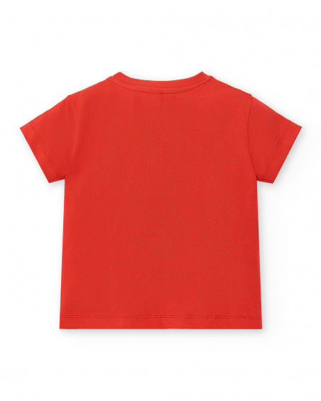 T-shirt vermelha de malha 'Love sushi' para menina Coleção Hey