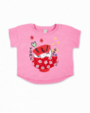 T-shirt de malha rosa de menina Coleção Hey Sushi