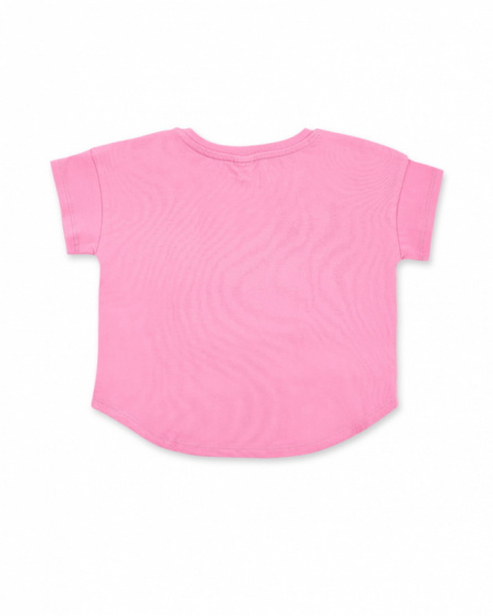 T-shirt de malha rosa de menina Coleção Hey Sushi