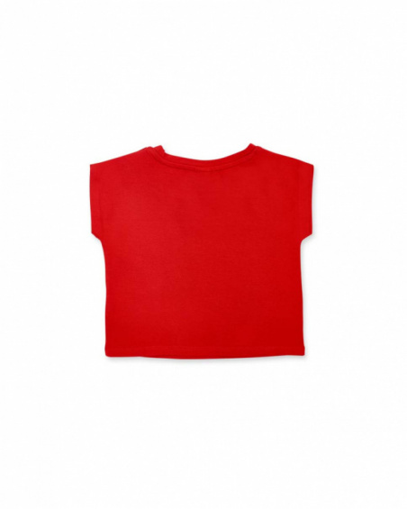 T-shirt vermelha de menina em malha Coleção Hey Sushi